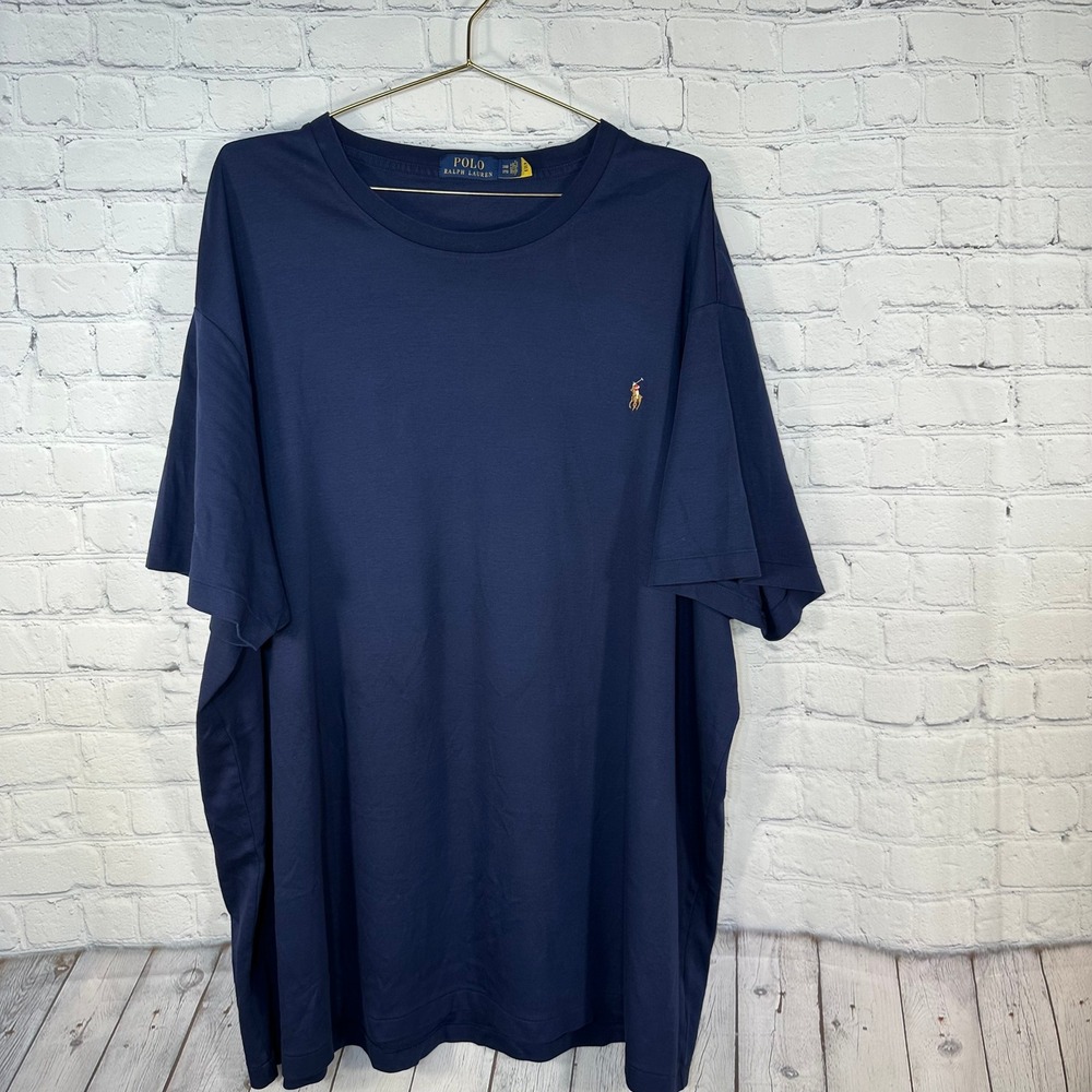 Polo Ralph Lauren Mens Navy Blue Cotton Short Sleeve T-Shirt Big & Tall 3XB 3TG